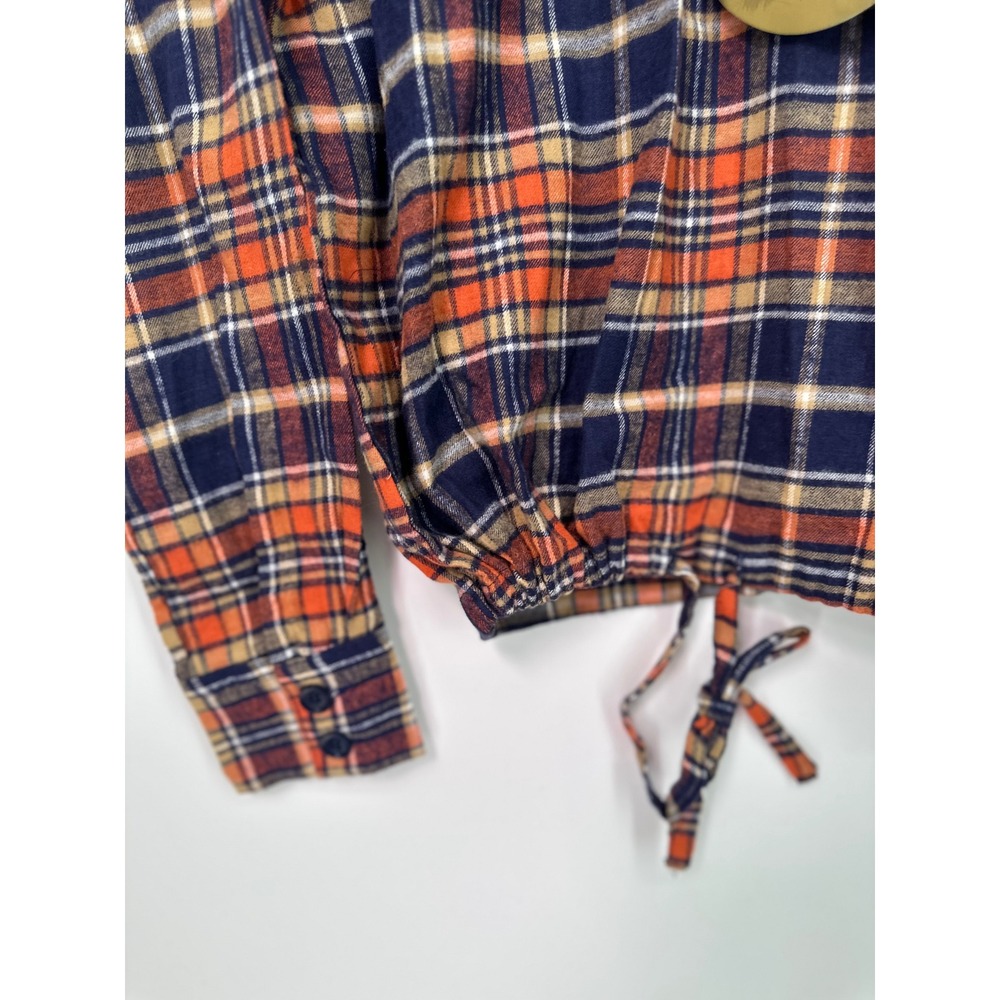 Vintage Kmart Plaid Flannel Shirt Womens 38 NWT 70s Taiwan Tie Waist Western0397 - Picture 4 of 9